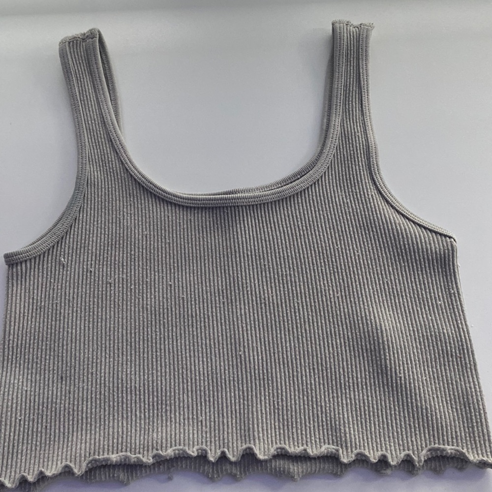 Grey cropped tank from areopostale